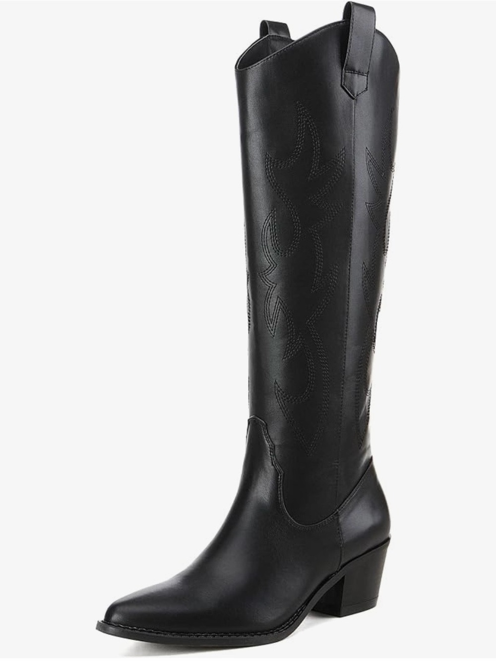 Knee high black womens cowboy boots - size 8 *brand new/never worn*